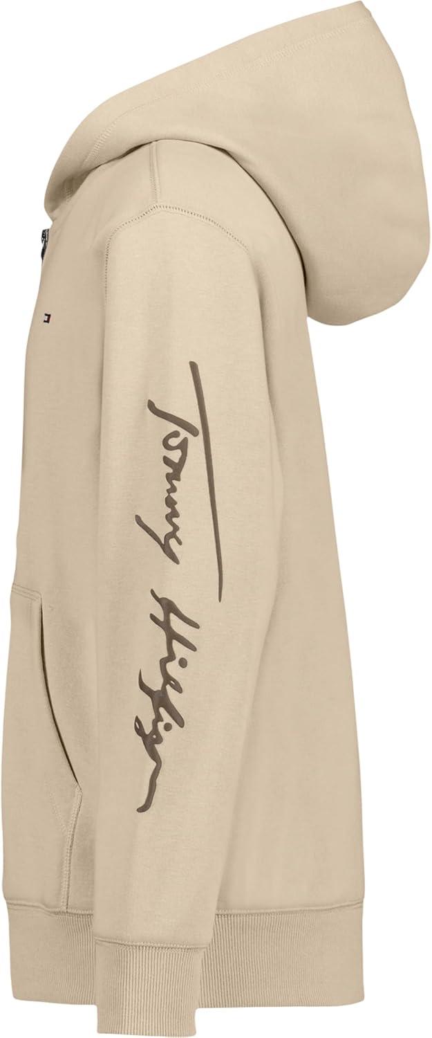 imageTommy Hilfiger boys Long Sleeve Fleece Full Zip Hoodie With Front PocketsSignature Hummus