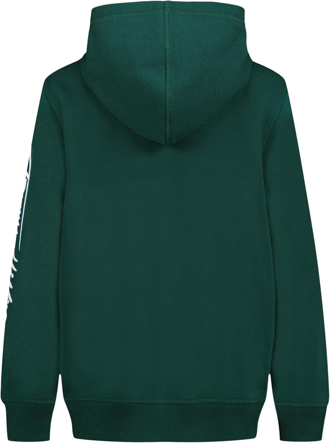 imageTommy Hilfiger boys Long Sleeve Fleece Full Zip Hoodie With Front PocketsSignature Rain Forest