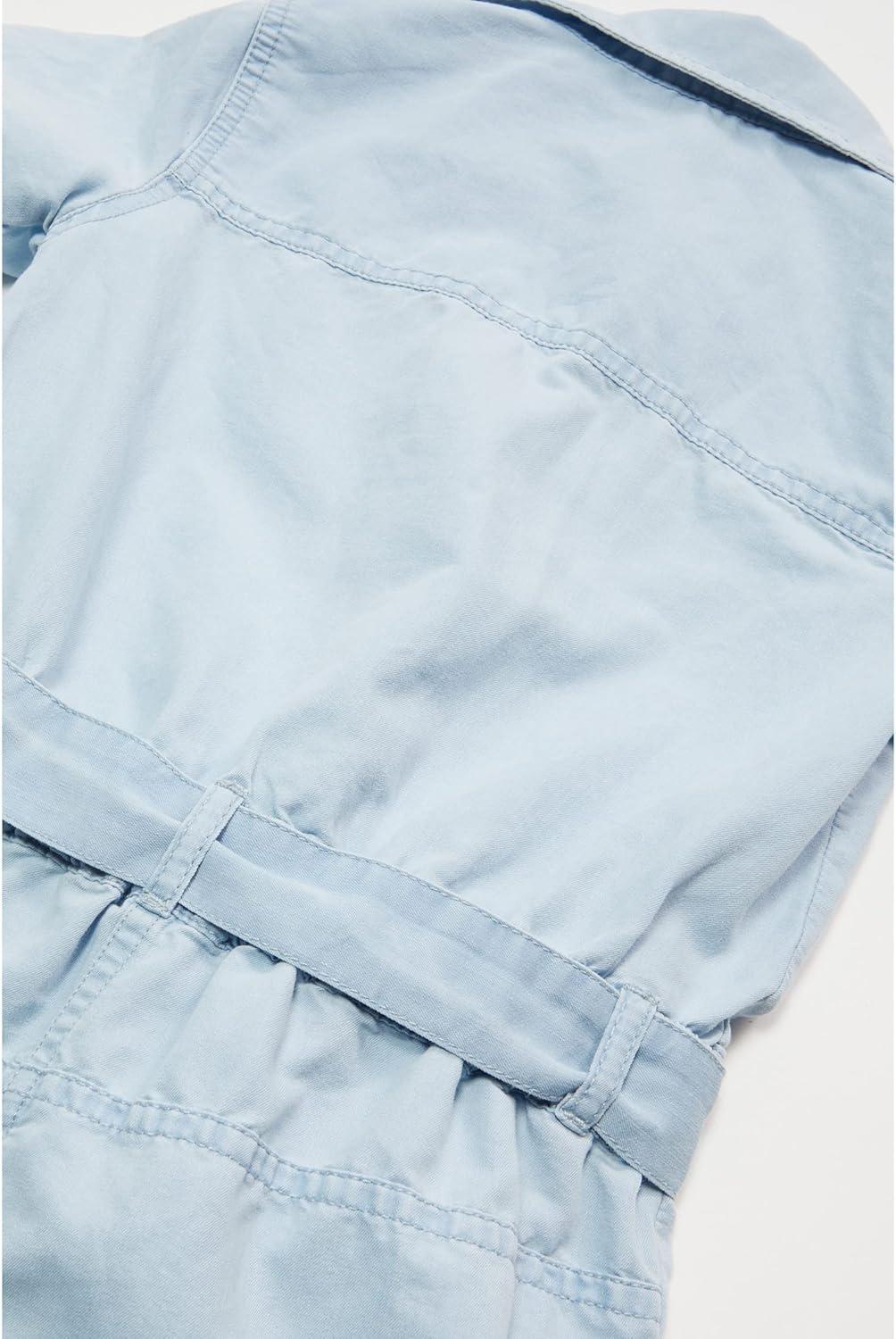 imageTommy Hilfiger girls Denim Romper With Tie Front Belt ampamp Snap ClosureJane Wash