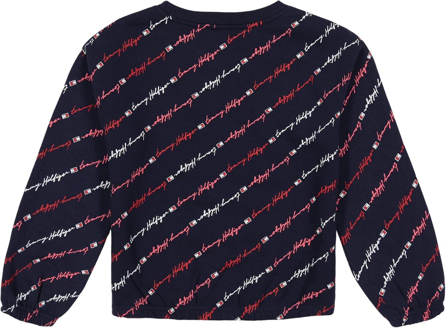 imageTommy Hilfiger girls Fleece Pullover Crewneck SweatshirtNavy Blazer 09g