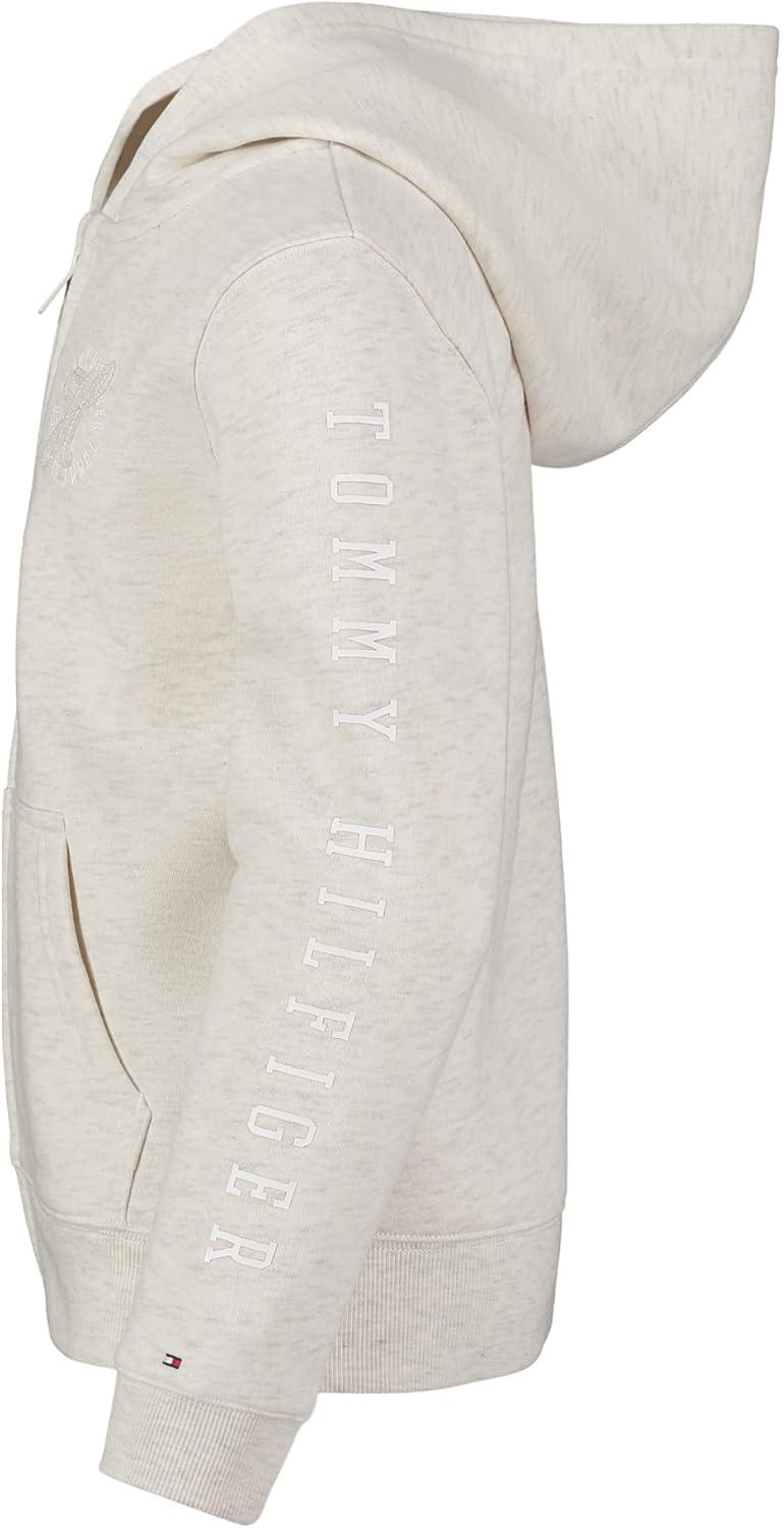 imageTommy Hilfiger girls Fleece Pullover Crewneck SweatshirtOat Heather