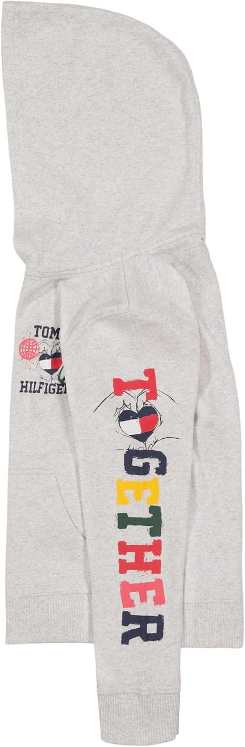 imageTommy Hilfiger girls Fleece Pullover Crewneck SweatshirtOat Heather Together