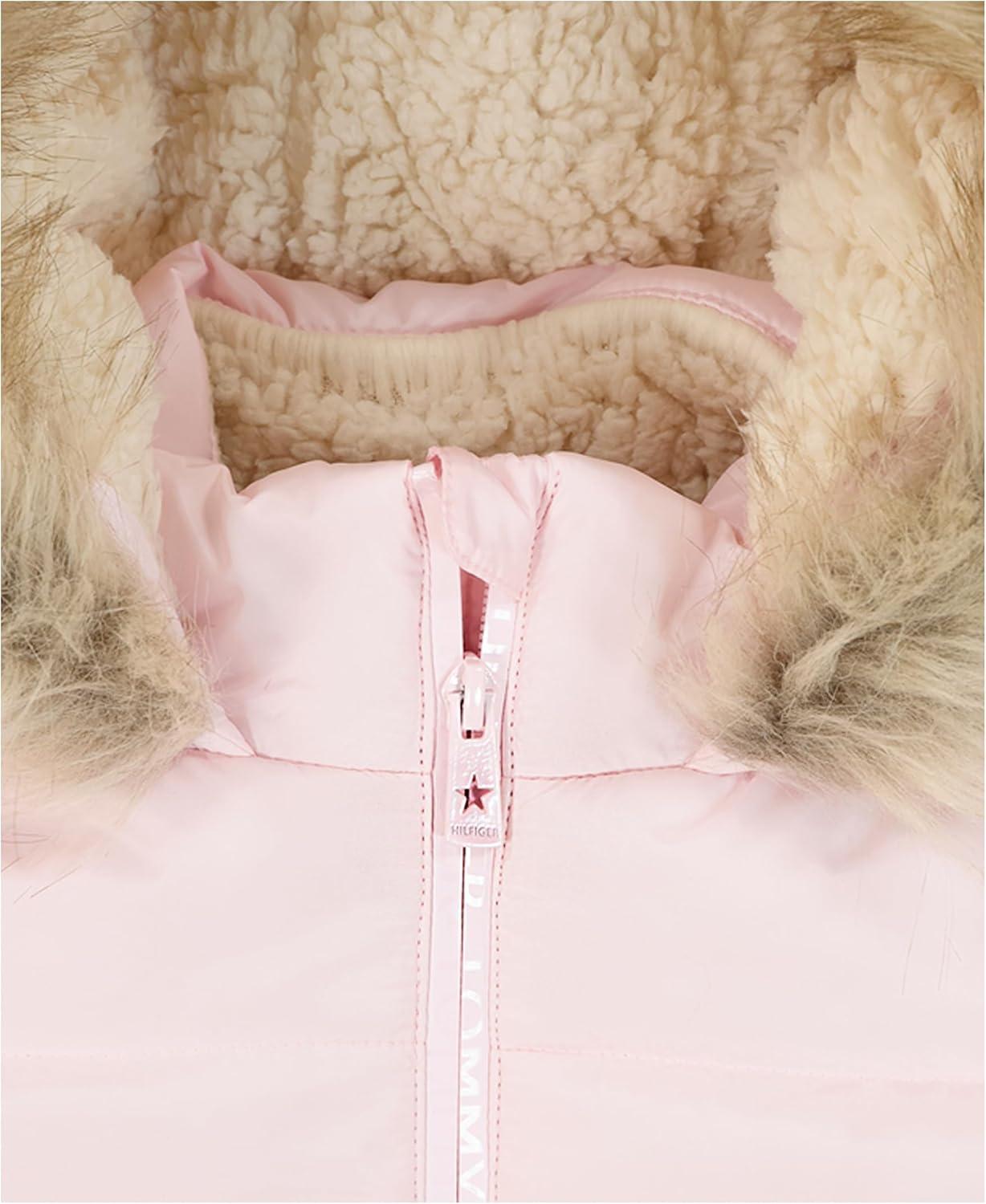 imageTommy Hilfiger girls Long Length Heavyweight Puffer Jacket With Polar Fleece LiningAnorak Blushing Bride