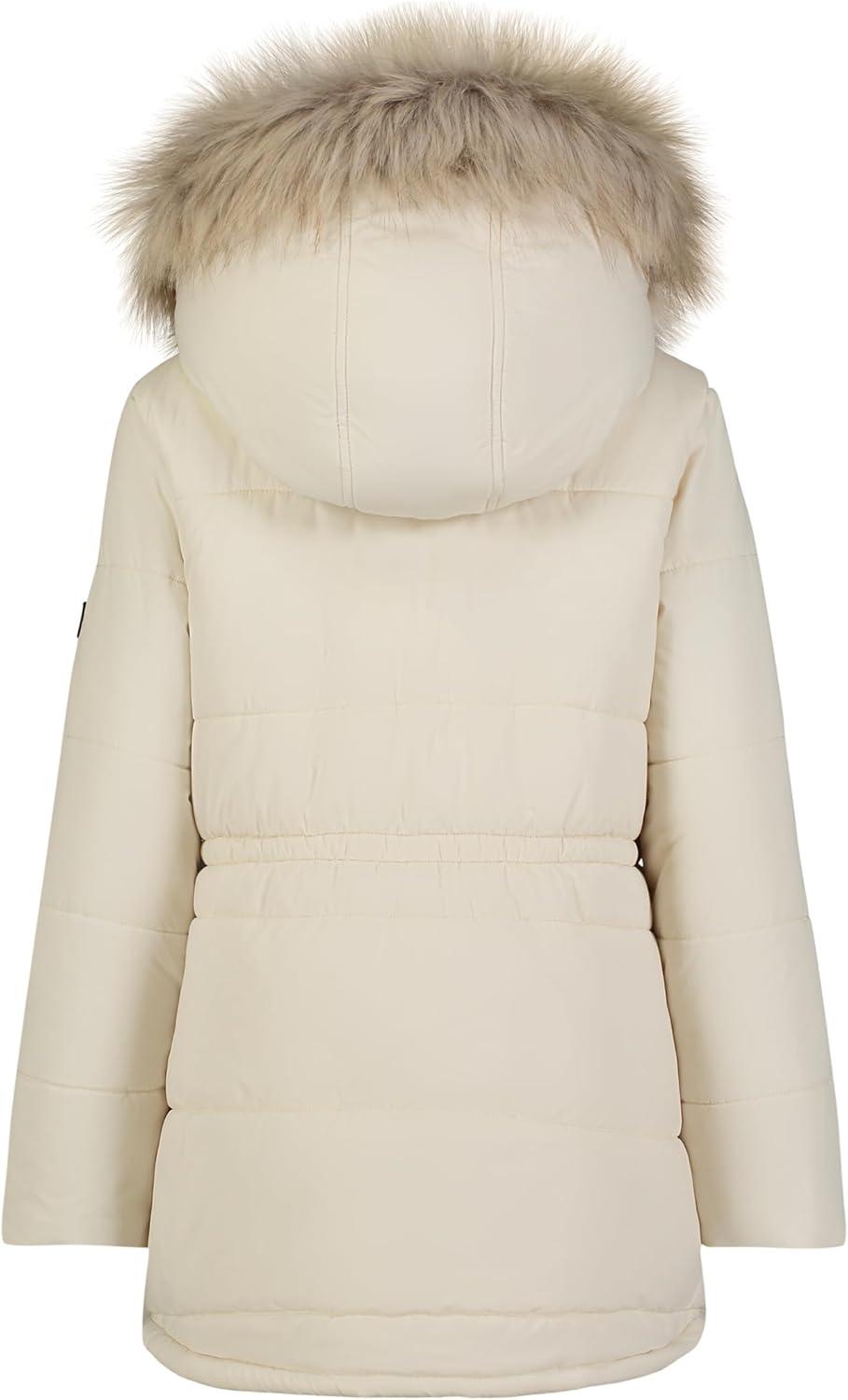 imageTommy Hilfiger girls Long Length Heavyweight Puffer Jacket With Polar Fleece LiningAnorak White