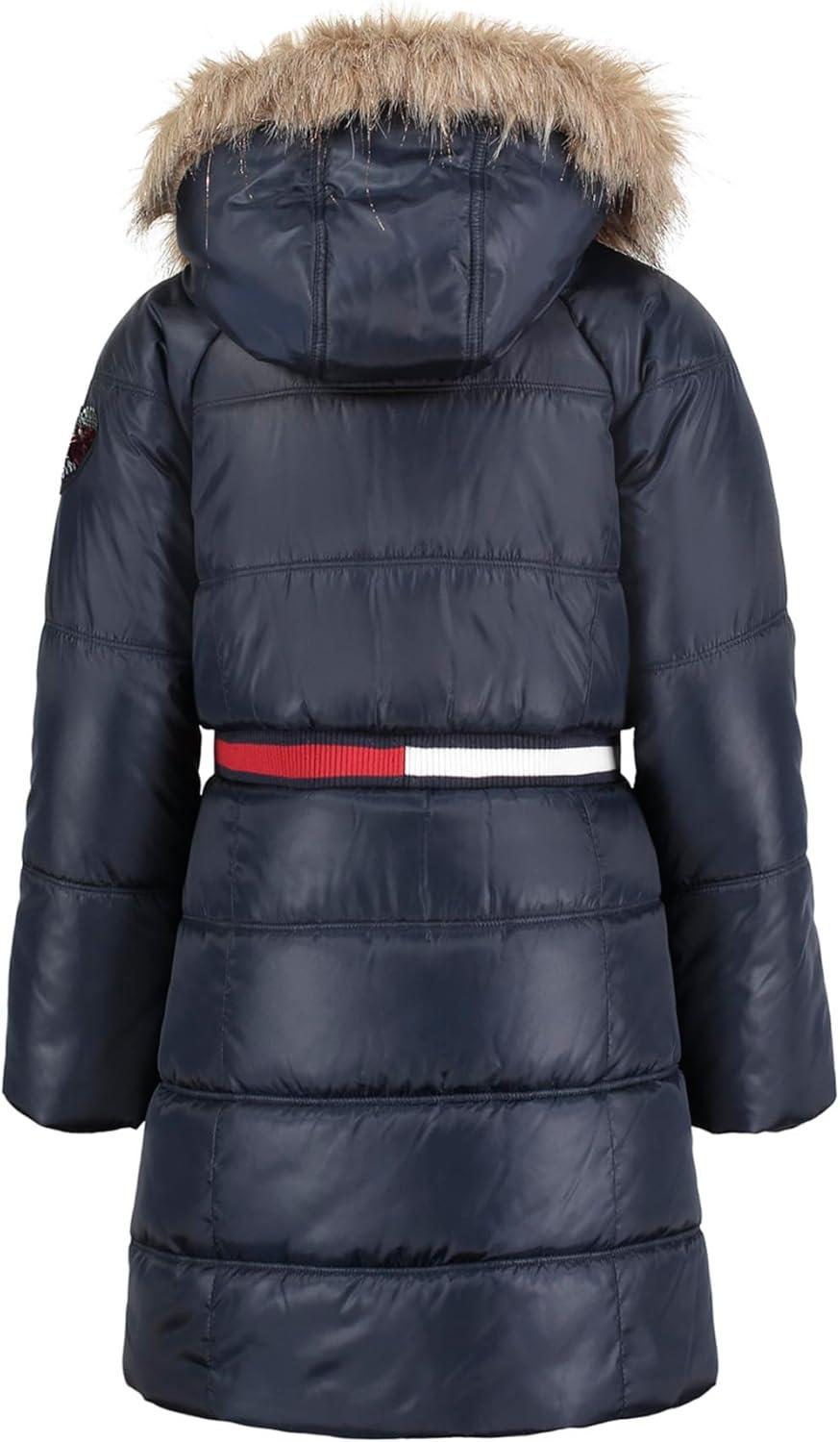 imageTommy Hilfiger girls Long Length Heavyweight Puffer Jacket With Polar Fleece LiningNavy Blazer