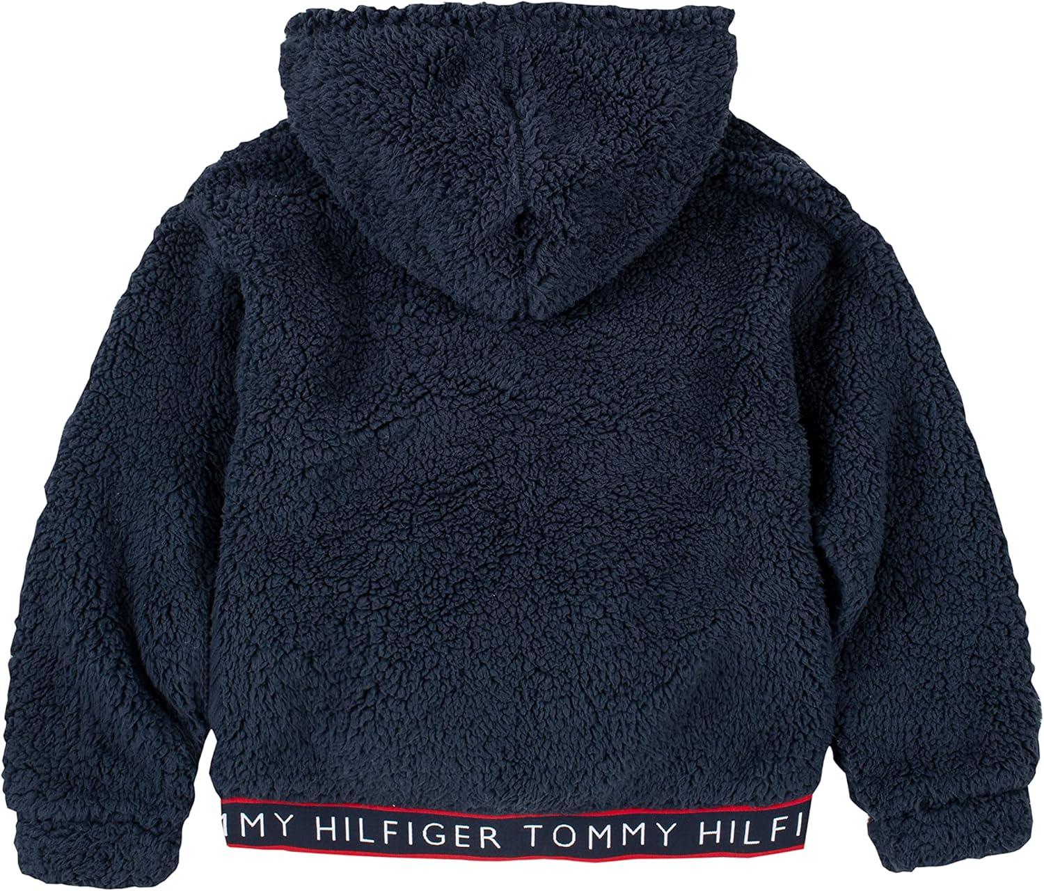 imageTommy Hilfiger girls Long Sleeve Fleece Full Zip Hoodie Sweatshirt With Front PocketsNavy Sherpa
