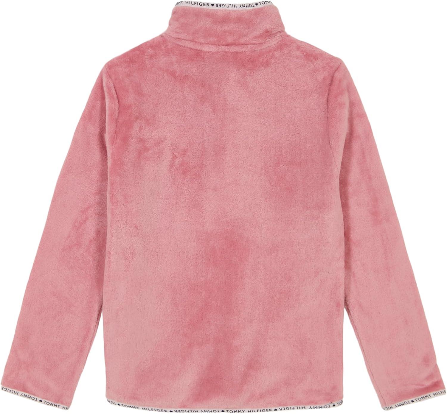 imageTommy Hilfiger girls Long Sleeve Quarterzip Fleece Pullover SweatshirtPrimrose Chipie