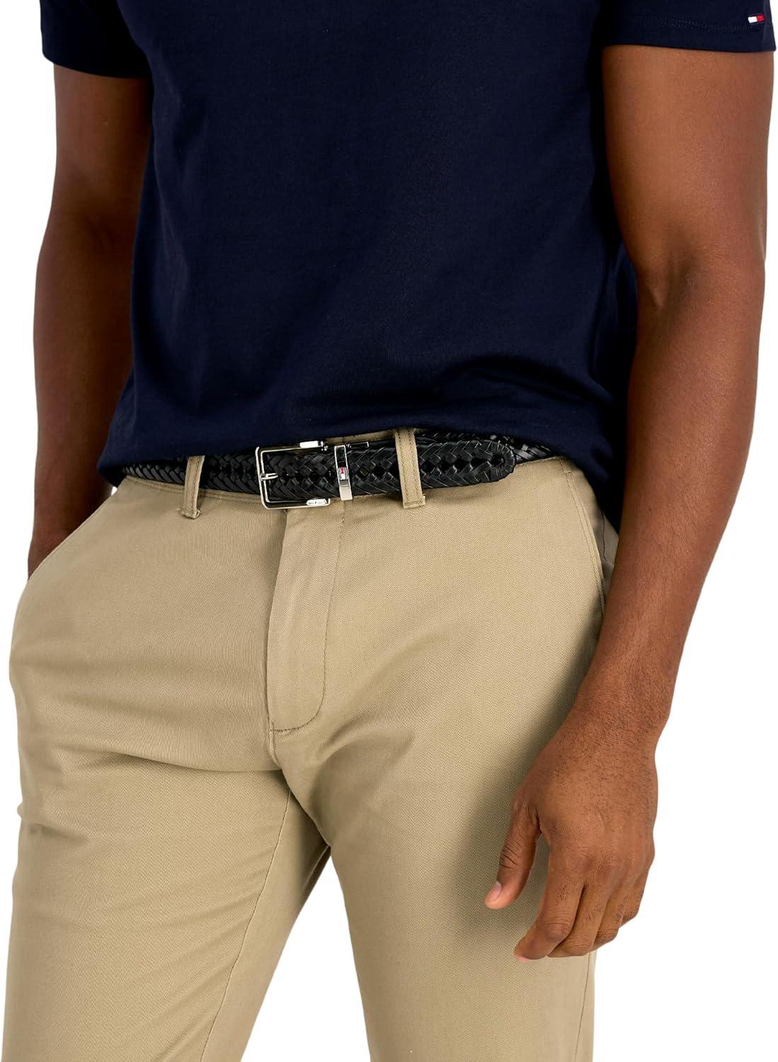 imageTommy Hilfiger mens Reversible Braided BeltBlackBrown