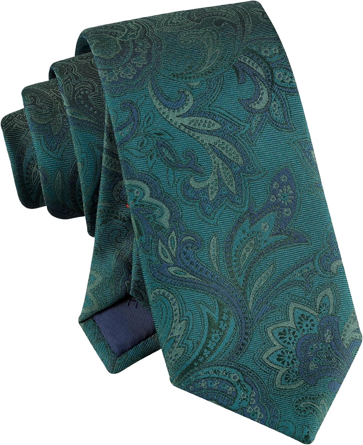 imageTommy Hilfiger mens Tonal Paisley TieHunter Green