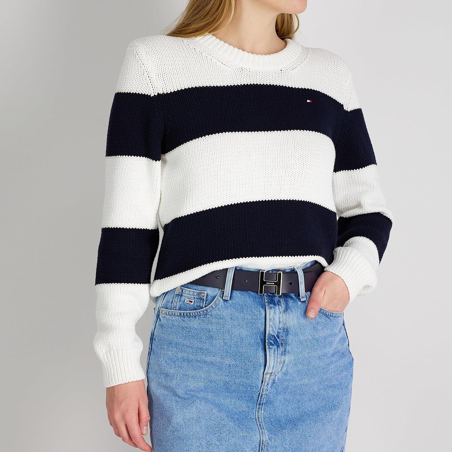 imageTommy Hilfiger womens H Plaque Buckle BeltNavy