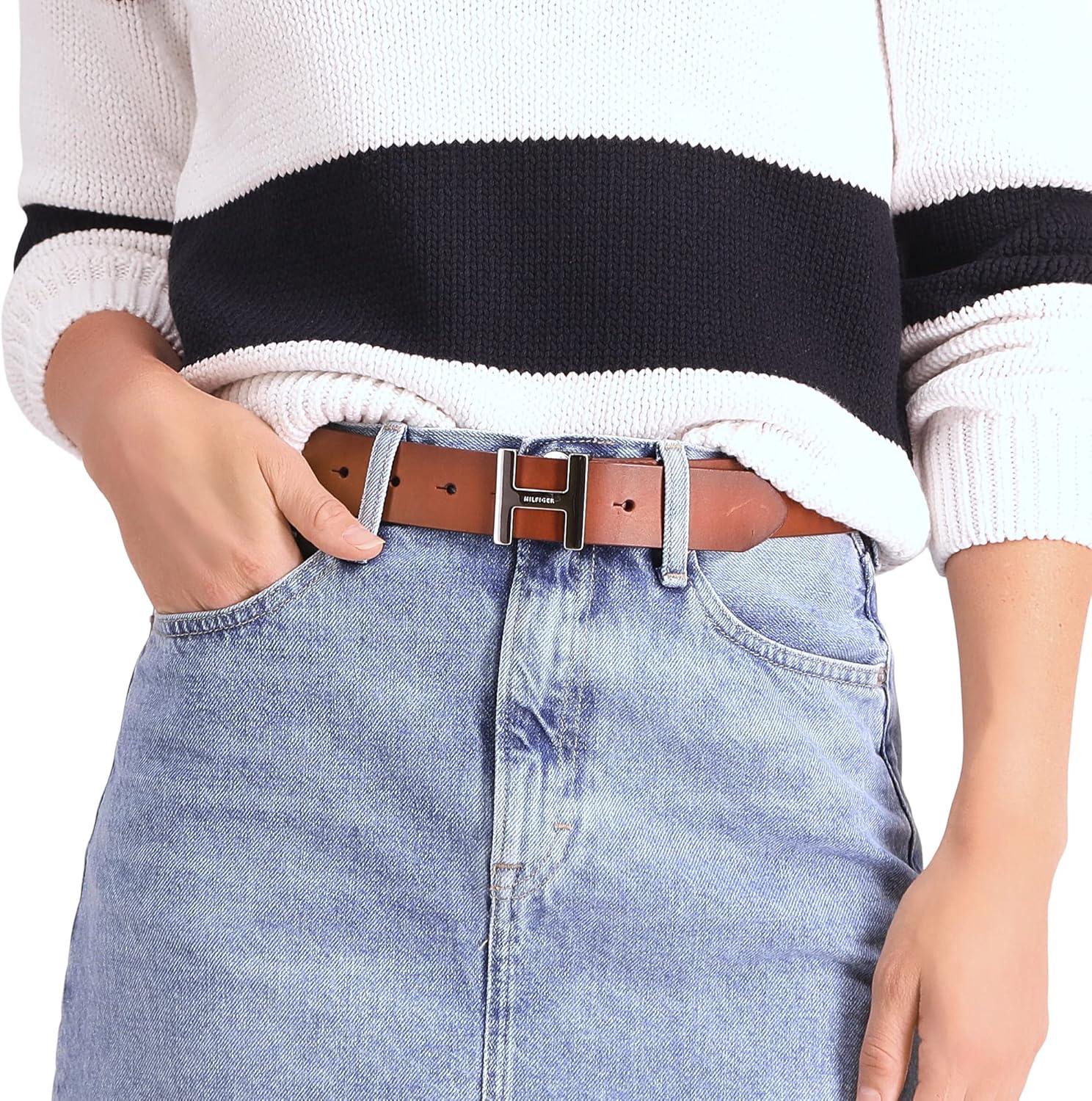 imageTommy Hilfiger womens H Plaque Buckle BeltTan