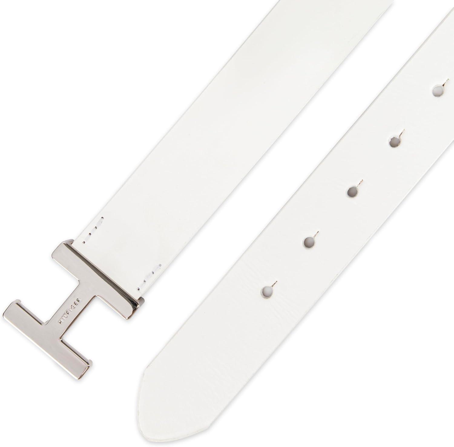 imageTommy Hilfiger womens H Plaque Buckle BeltWhite