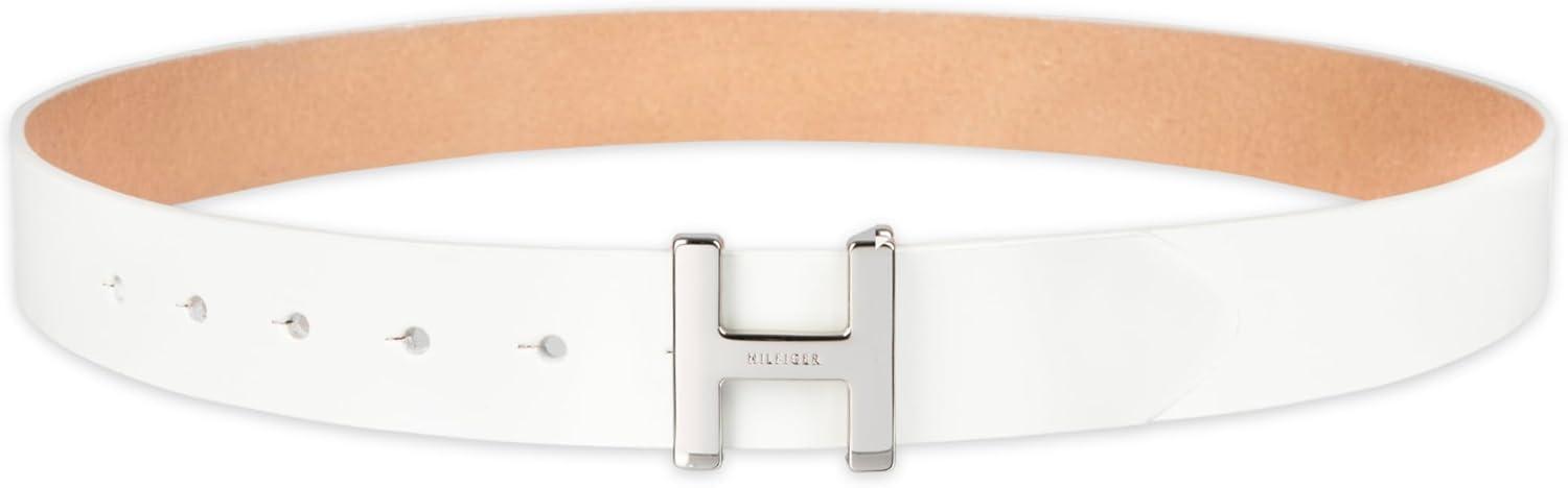 imageTommy Hilfiger womens H Plaque Buckle BeltWhite