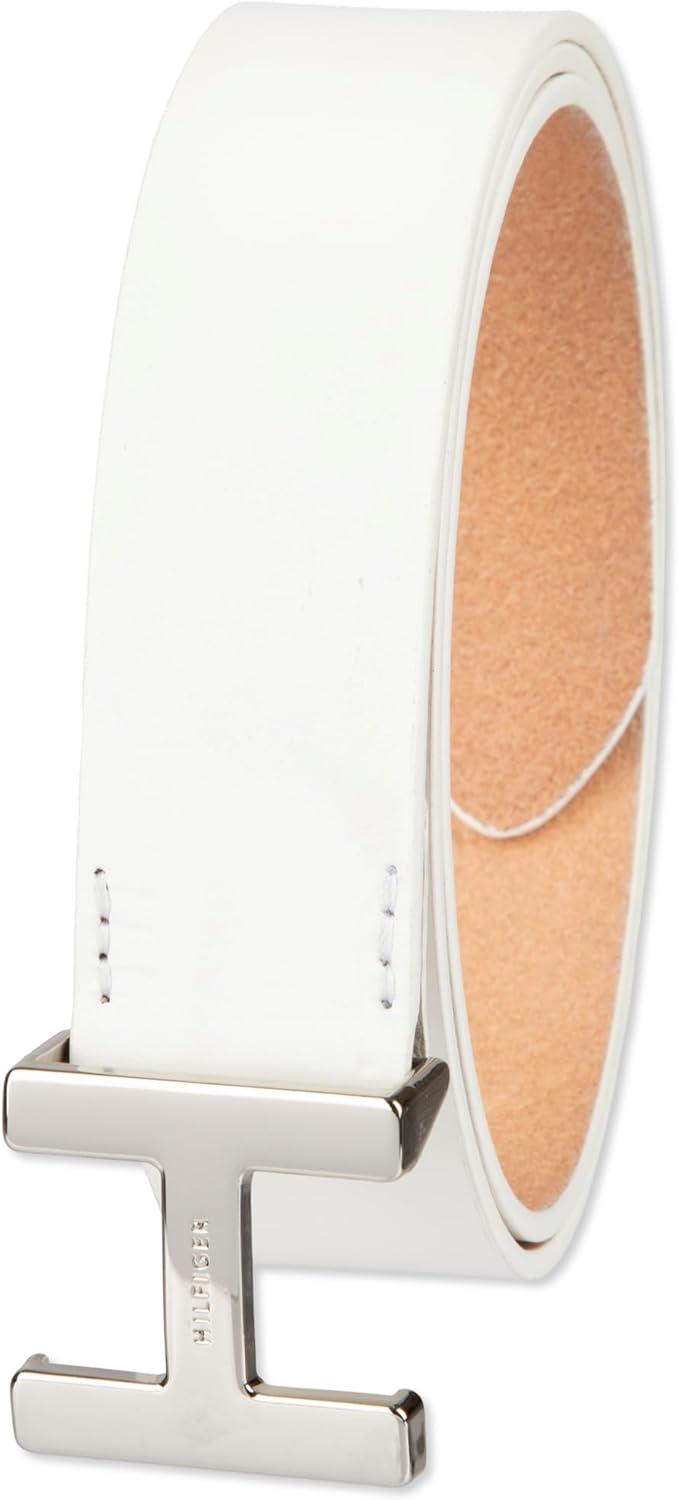 imageTommy Hilfiger womens H Plaque Buckle BeltWhite