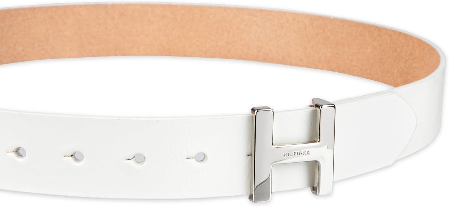 imageTommy Hilfiger womens H Plaque Buckle BeltWhite