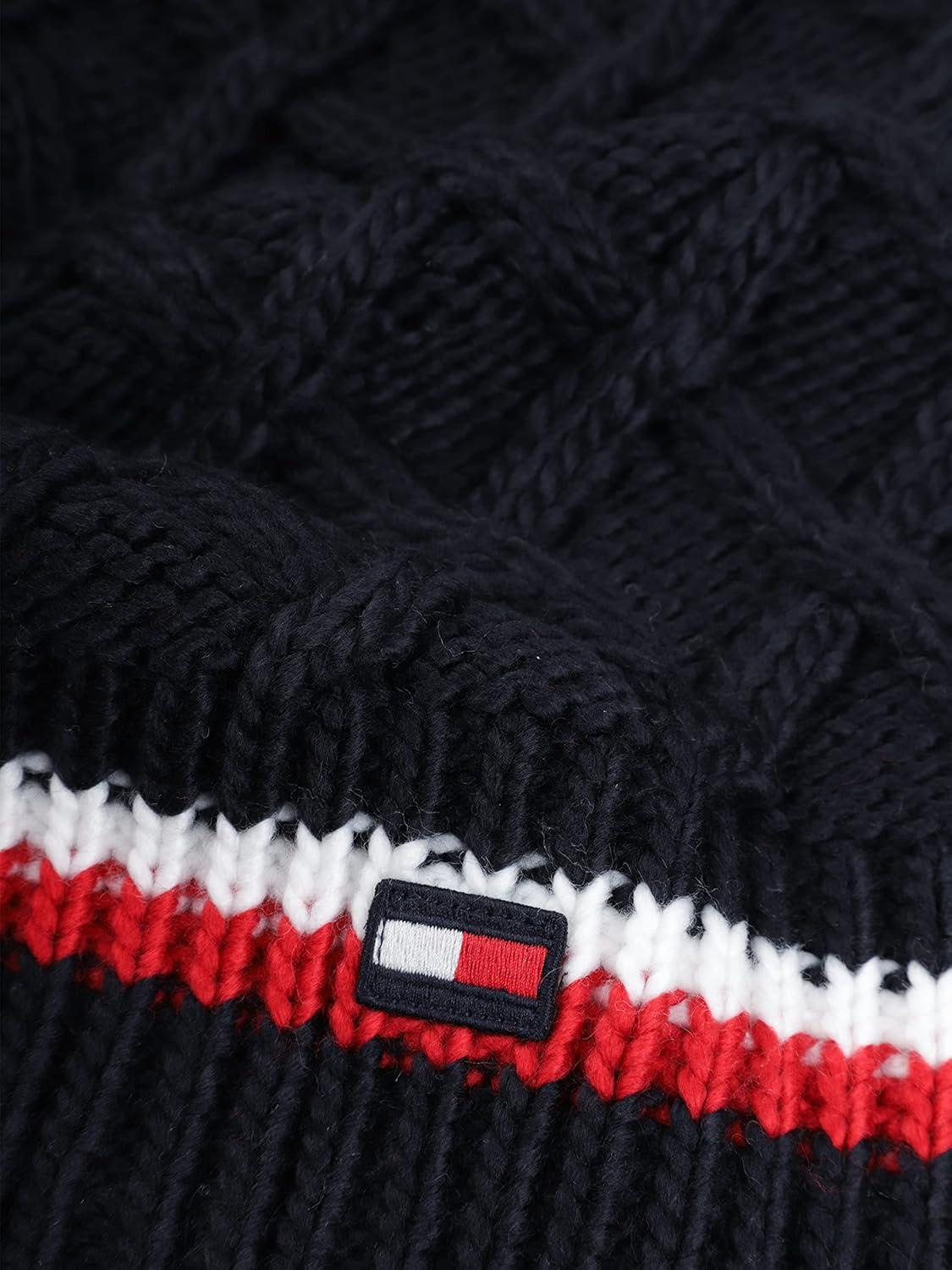 imageTommy Hilfiger womens Lattice Cable With Stripes ScarfDesert