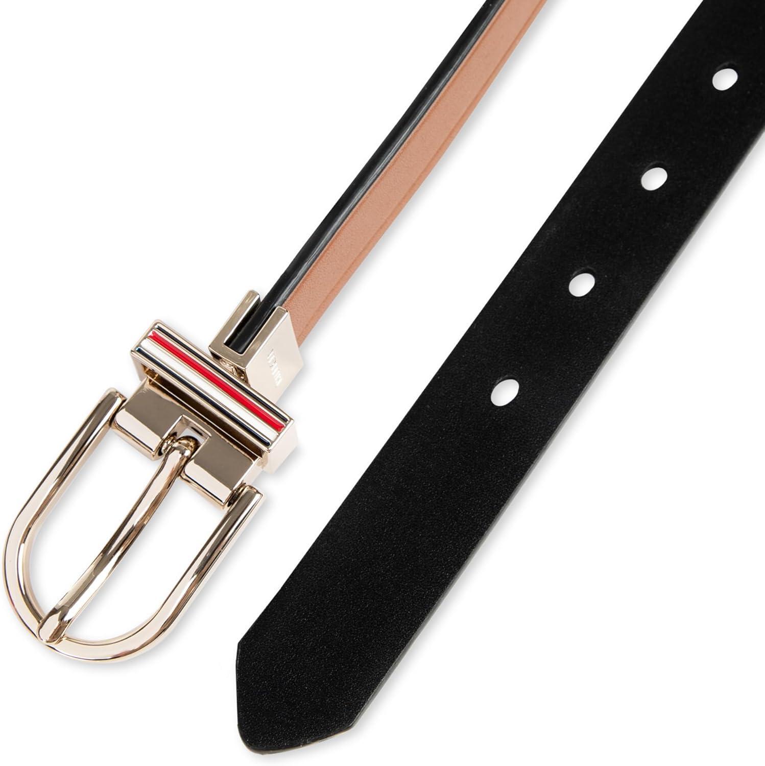 imageTommy Hilfiger womens Twoinone Reversible Slim Width Casual Leather Belt for Jeans Trousers and DressesTanBlack