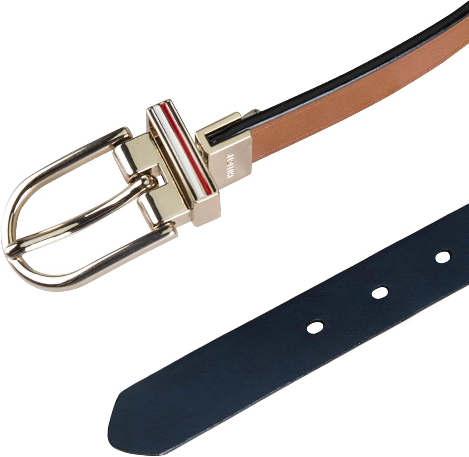 imageTommy Hilfiger womens Twoinone Reversible Slim Width Casual Leather Belt for Jeans Trousers and DressesTanNavy