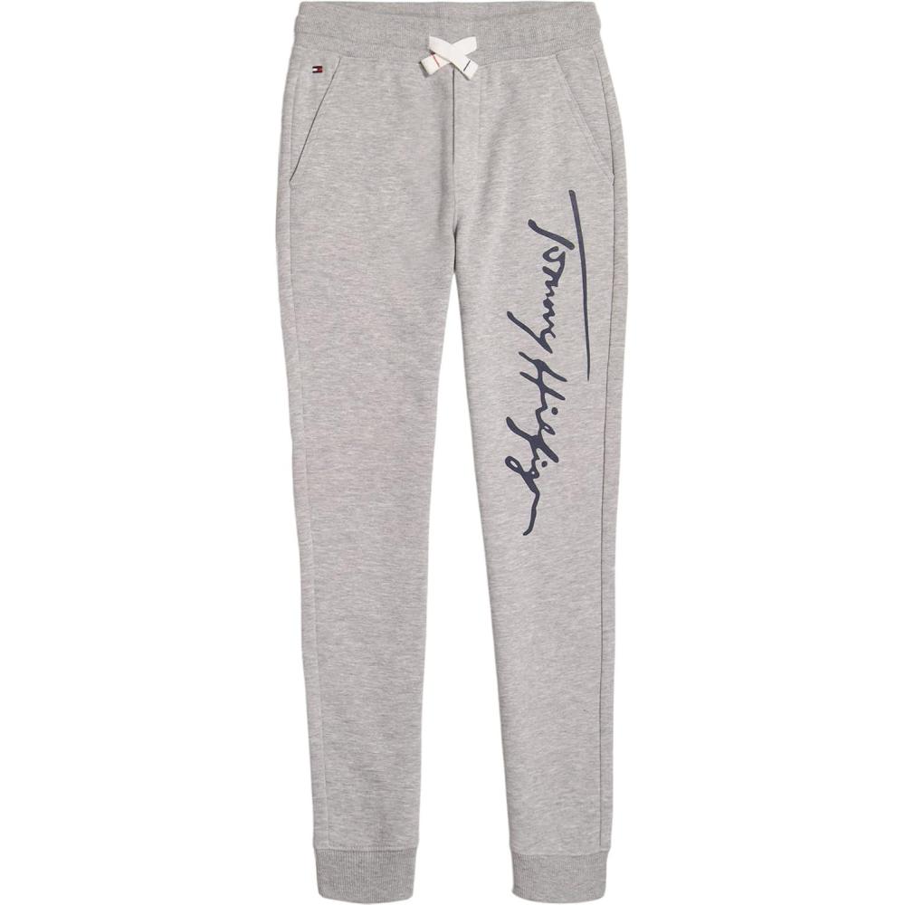 imageTommy Hilfiger Boys Fleece Jogger Sweatpant Drawstring ClosureGrey Heather Script