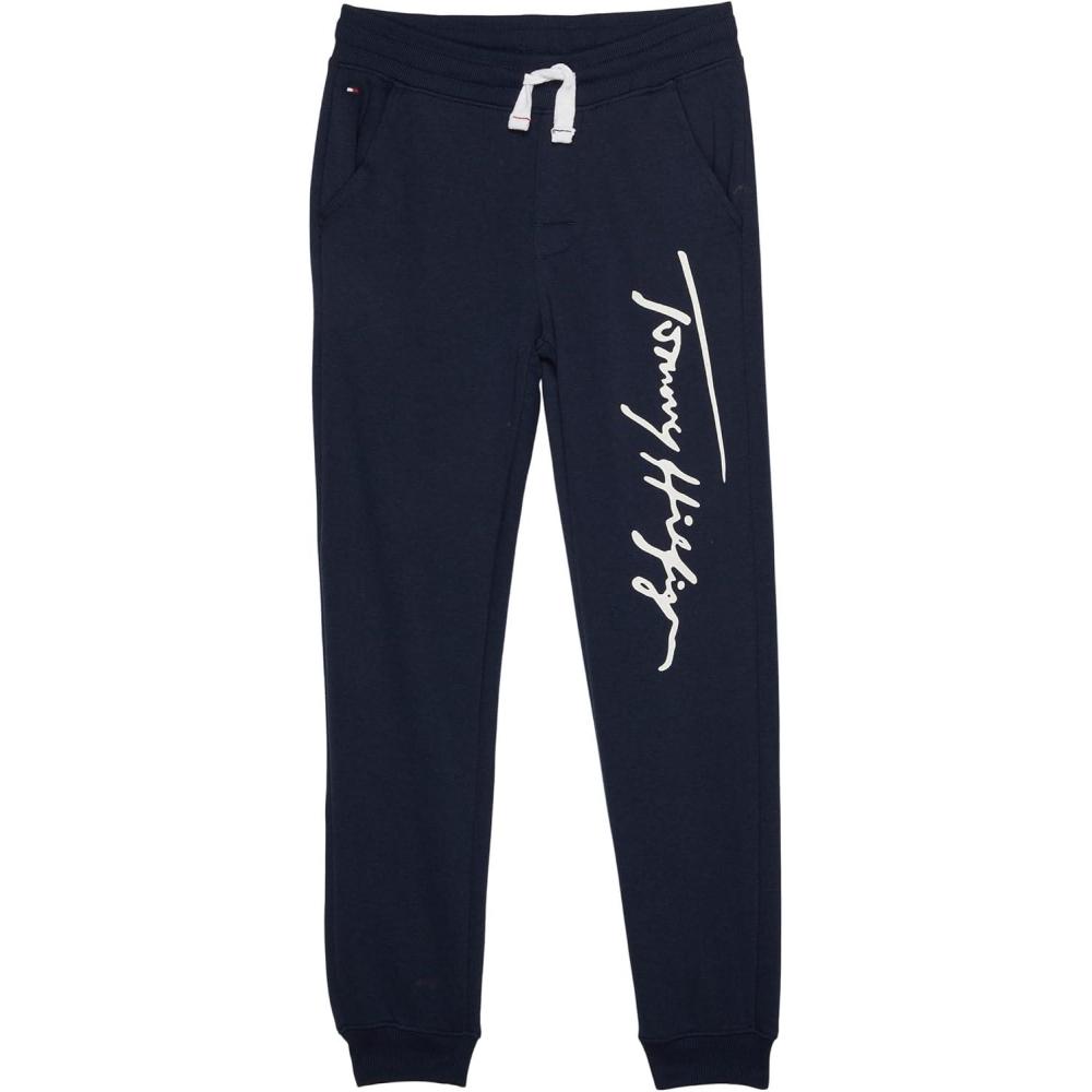 imageTommy Hilfiger Boys Fleece Jogger Sweatpant Drawstring ClosureNavy Blazer Script