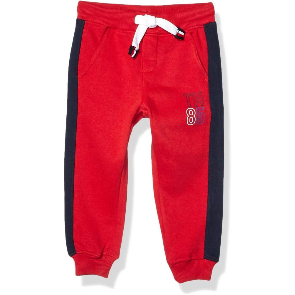 imageTommy Hilfiger Boys Fleece Jogger Sweatpant Drawstring ClosureSteel Grey