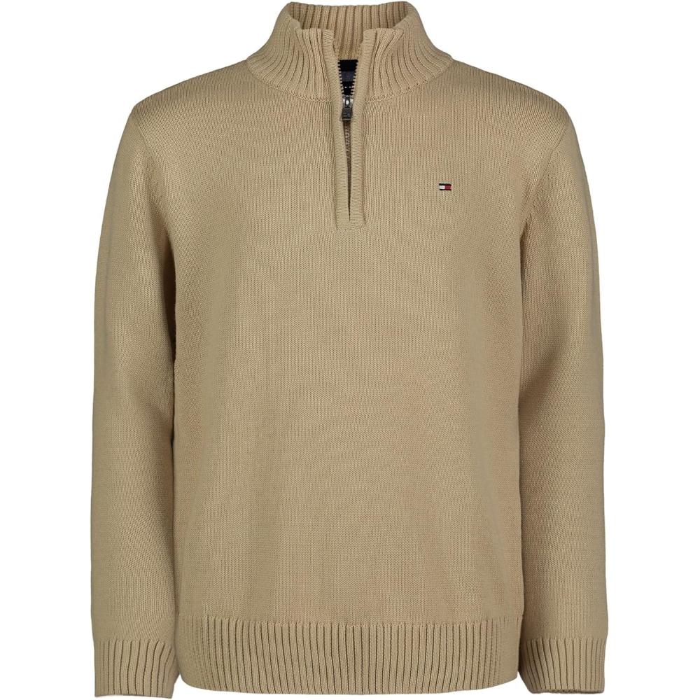 imageTommy Hilfiger Boys Long Sleeve Quarter Zip SweaterIrish Cream