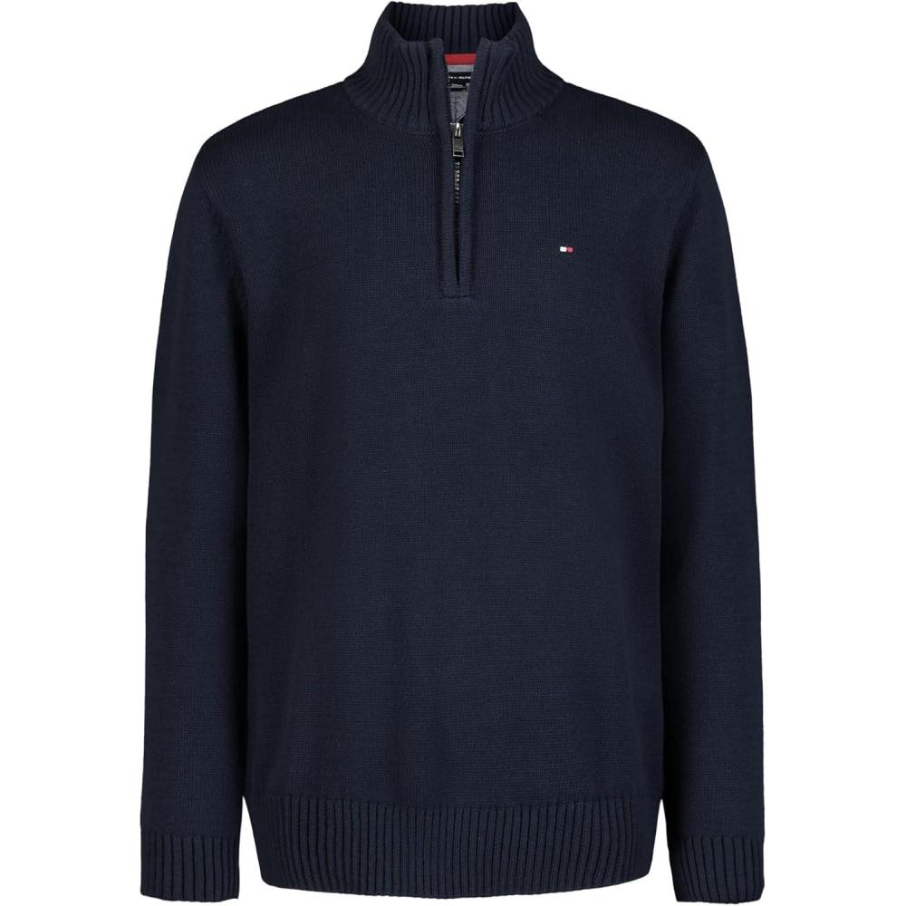 imageTommy Hilfiger Boys Long Sleeve Quarter Zip SweaterNavy Blazer