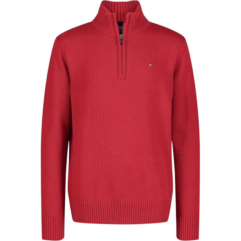 imageTommy Hilfiger Boys Long Sleeve Quarter Zip SweaterScooter Red