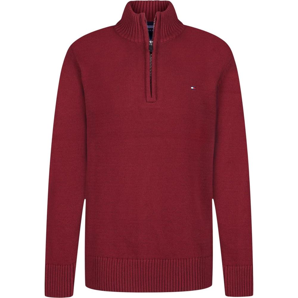 imageTommy Hilfiger Boys Long Sleeve Quarter Zip SweaterSyrah