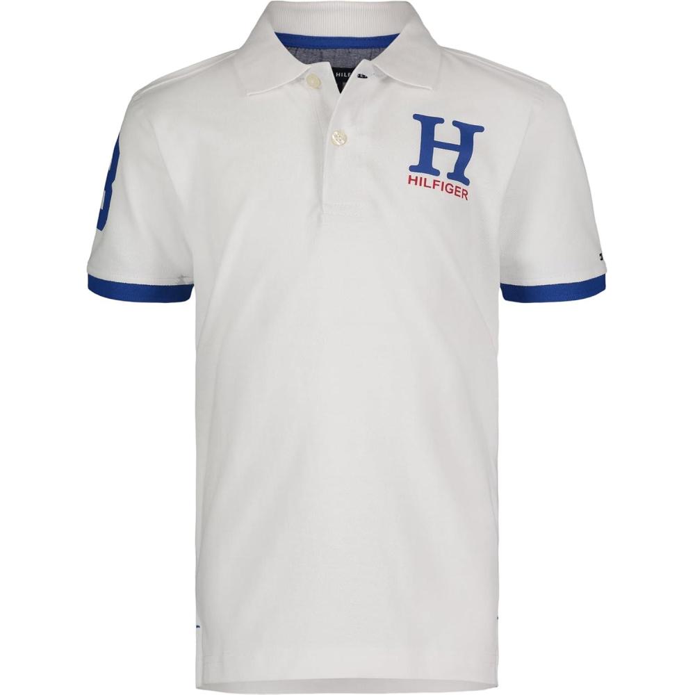 imageTommy Hilfiger Boys Short Sleeve Pique Matt Polo Button ShirtBright White