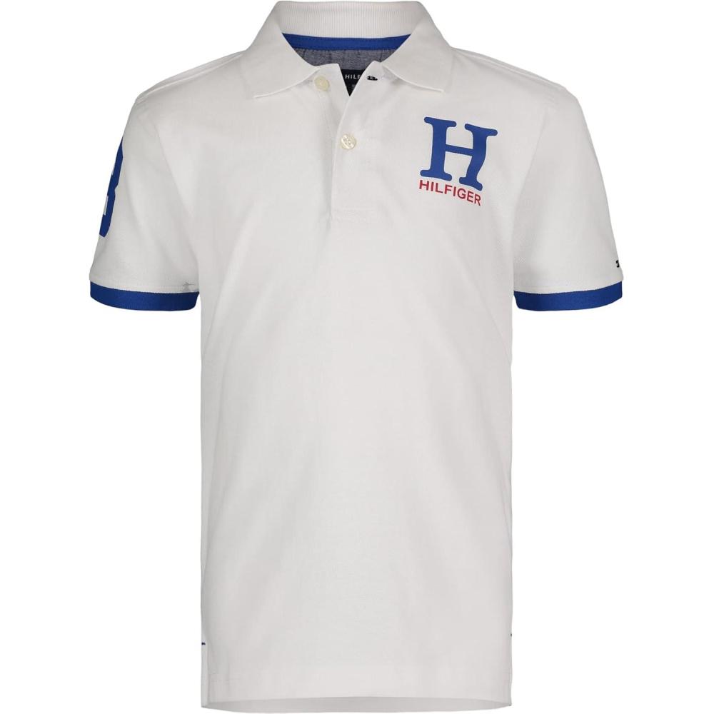 imageTommy Hilfiger Boys Short Sleeve Pique Matt Polo Button ShirtClassic Bright White