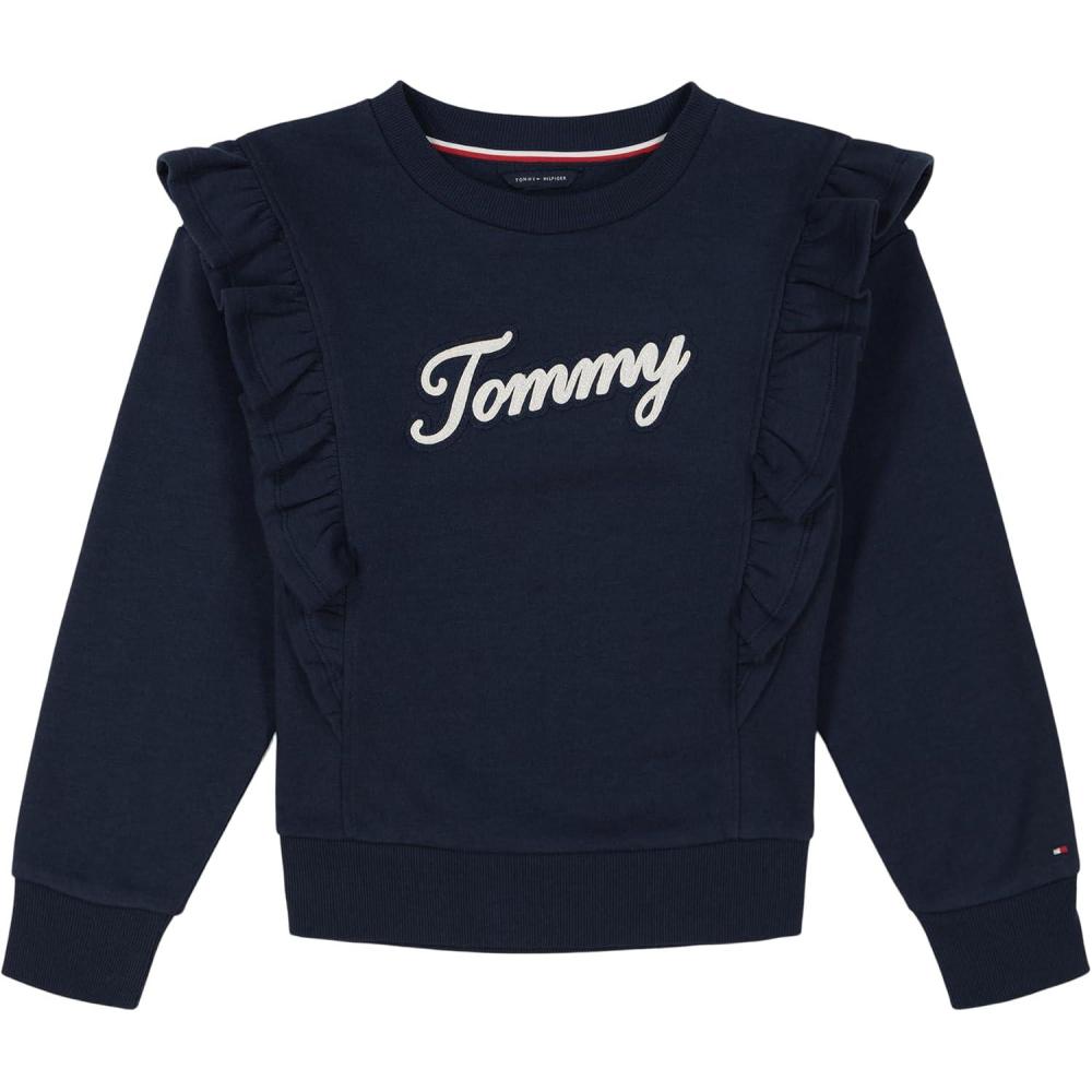 imageTommy Hilfiger Girls Sport Pullover SweaterNavy Ruffle