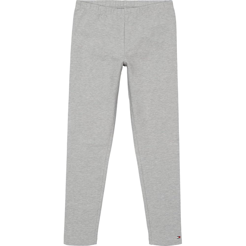 imageTommy Hilfiger Girls Stretch Jersey Leggings FullLength Pants with Classic Logo TrimmingGrey Heather B10