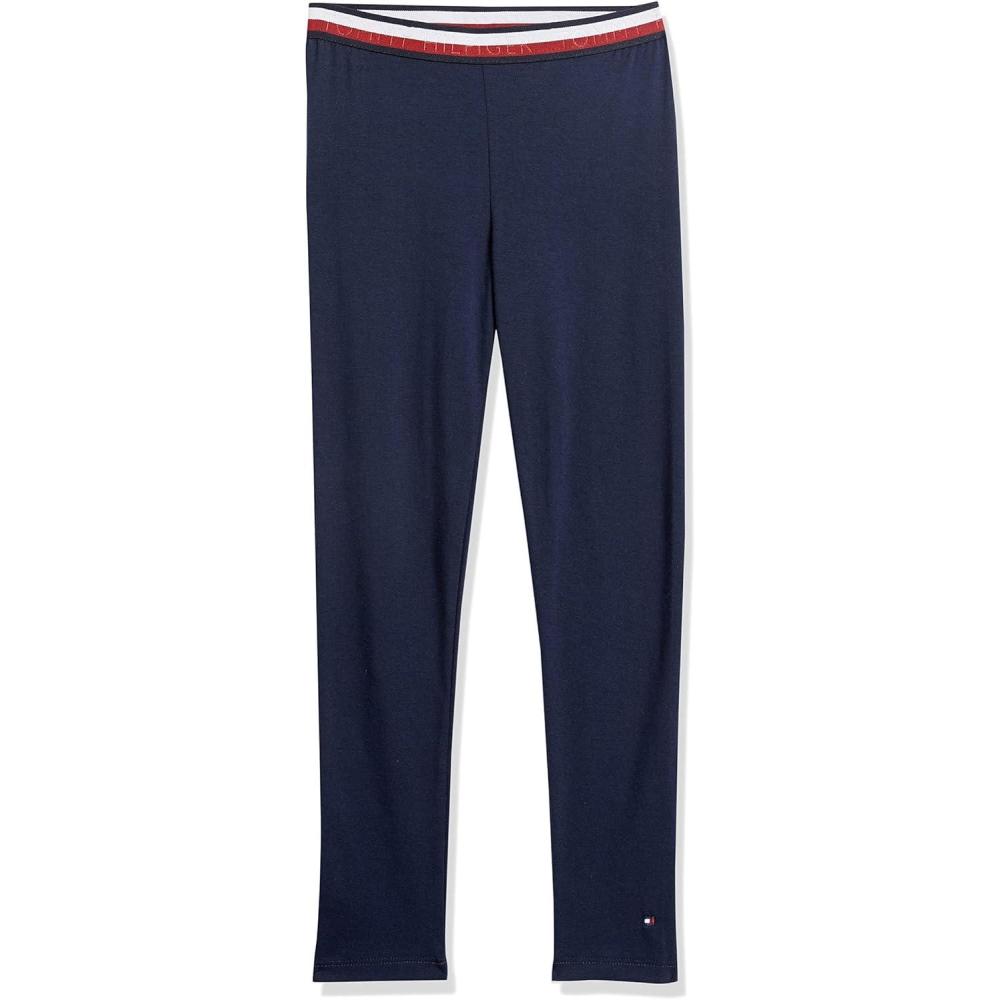 imageTommy Hilfiger Girls Stretch Jersey Leggings FullLength Pants with Classic Logo TrimmingNavy Blazer