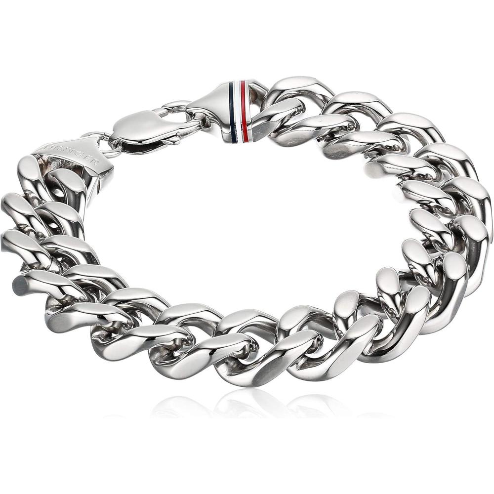 imageTommy Hilfiger Mens Jewelry Stainless Steel Chunk Chain Bracelet Color Silver Model 2700261