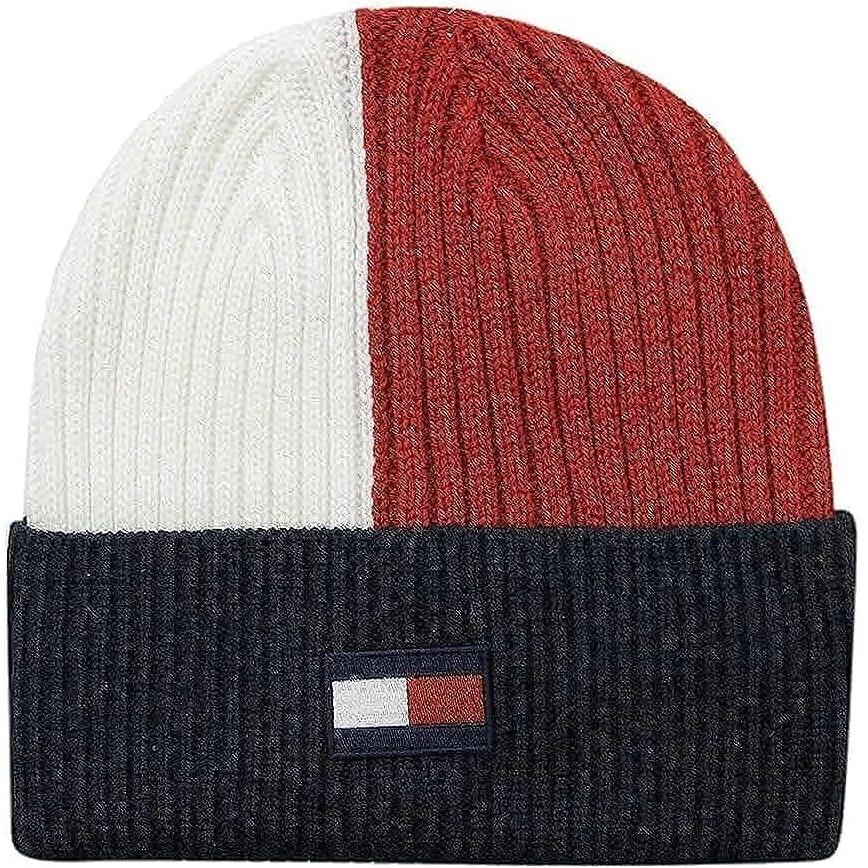 imageTommy Hilfiger Mens Ribbed Cuff HatWhite Flag 1
