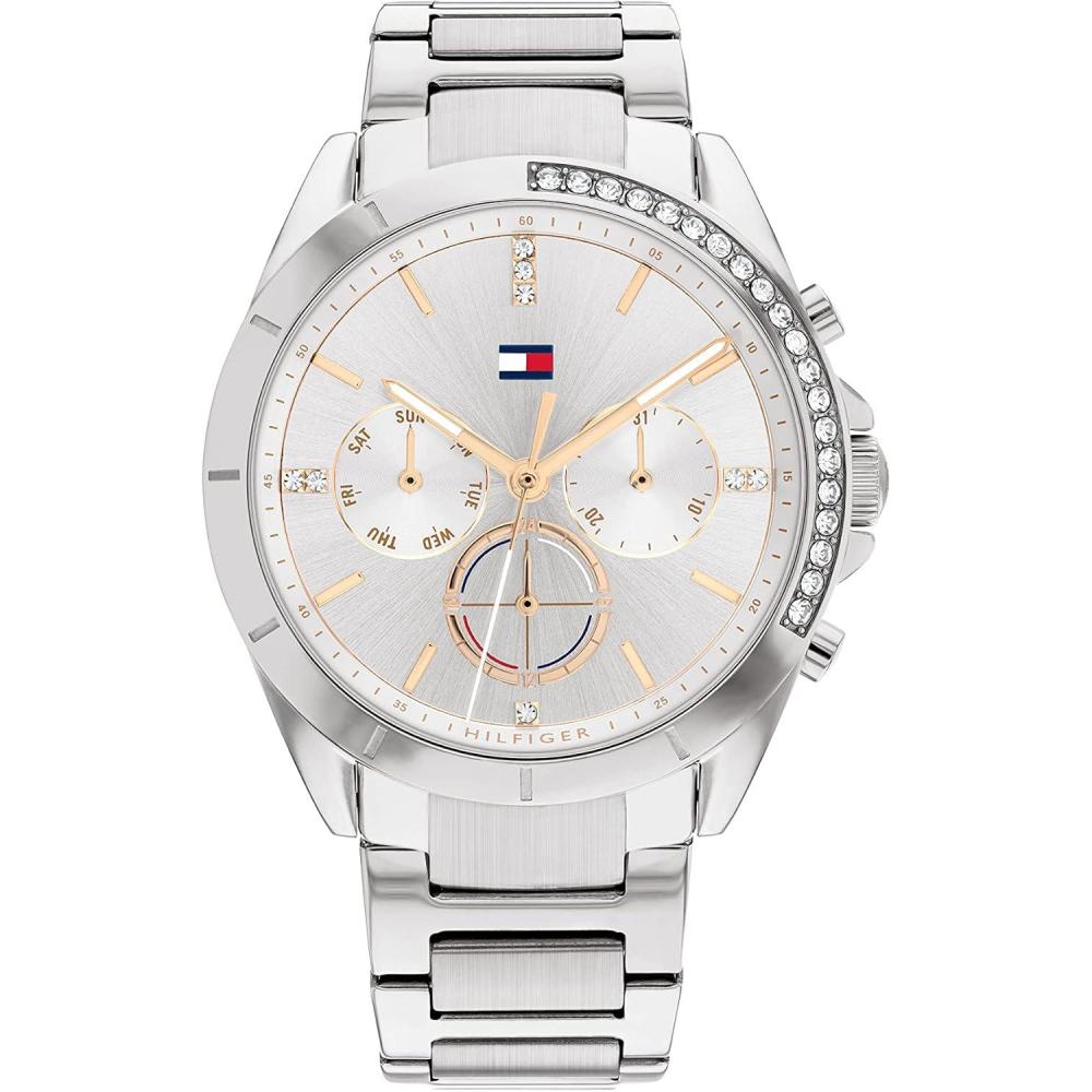 imageTommy Hilfiger Womens Sporty Watch Multifunction Stainless Steel Wristwatch Water Resistant up to 5 ATM50 Meters Premium Fashion Timepiece for All Occasions 38 mmSilver