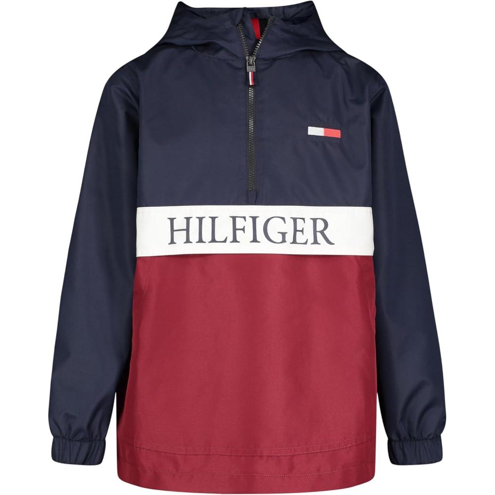 imageTommy Hilfiger boys Lightweight Popover Windbreaker With HoodNavy Blazer