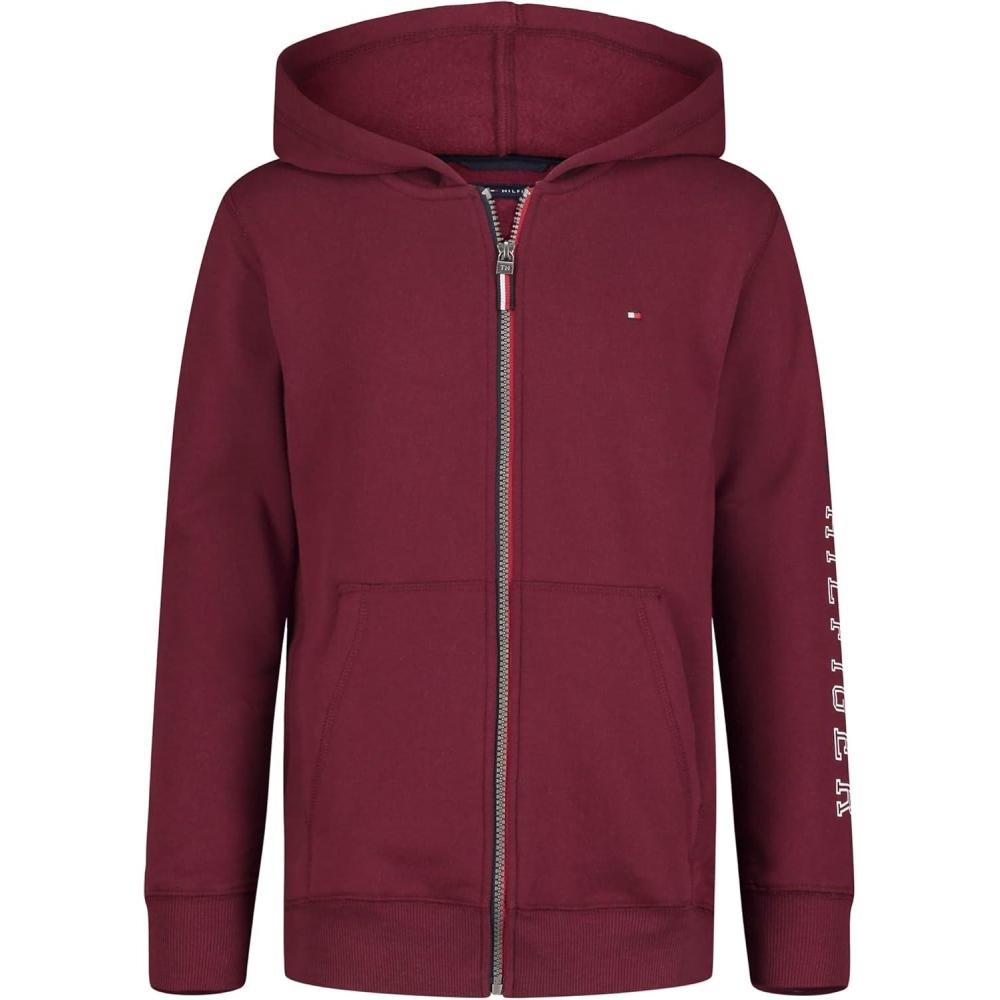imageTommy Hilfiger boys Long Sleeve Fleece Full Zip Hoodie With Front PocketsPrep Port