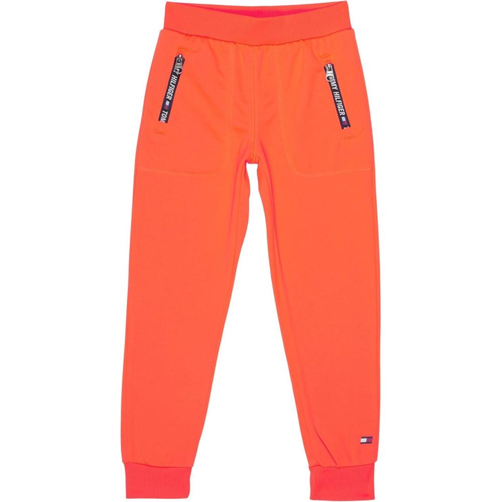 imageTommy Hilfiger girls Fleece Jogger Sweatpants With Ribbed Cuffs ampamp Functional Side PocketsFiery Coal