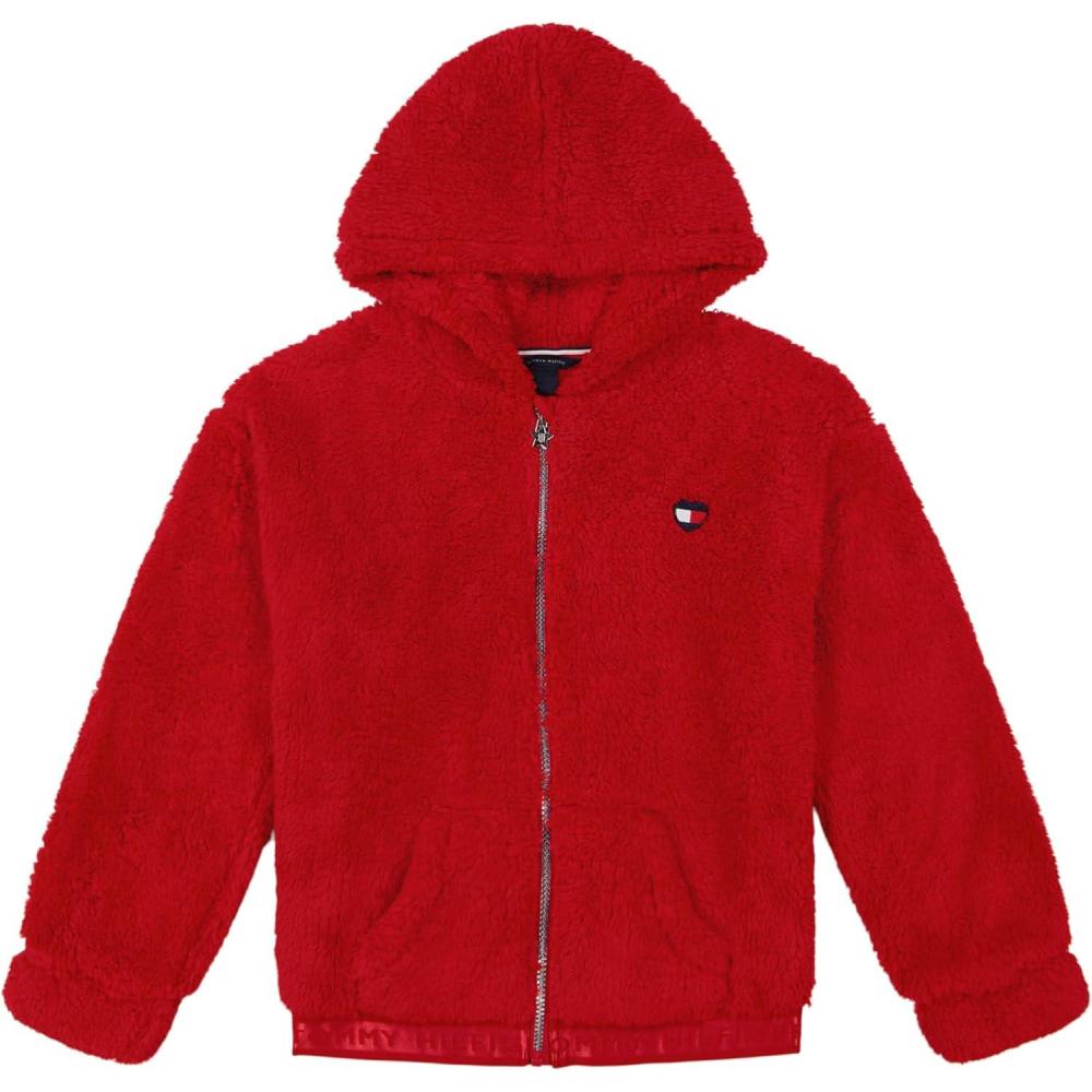 imageTommy Hilfiger girls Fleece Pullover Crewneck SweatshirtChili Pepper