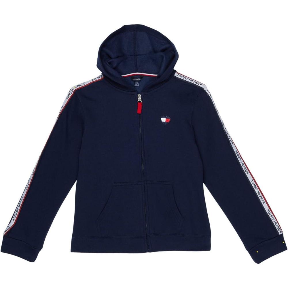 imageTommy Hilfiger girls Fleece Pullover Crewneck SweatshirtNavy Blazer Tape