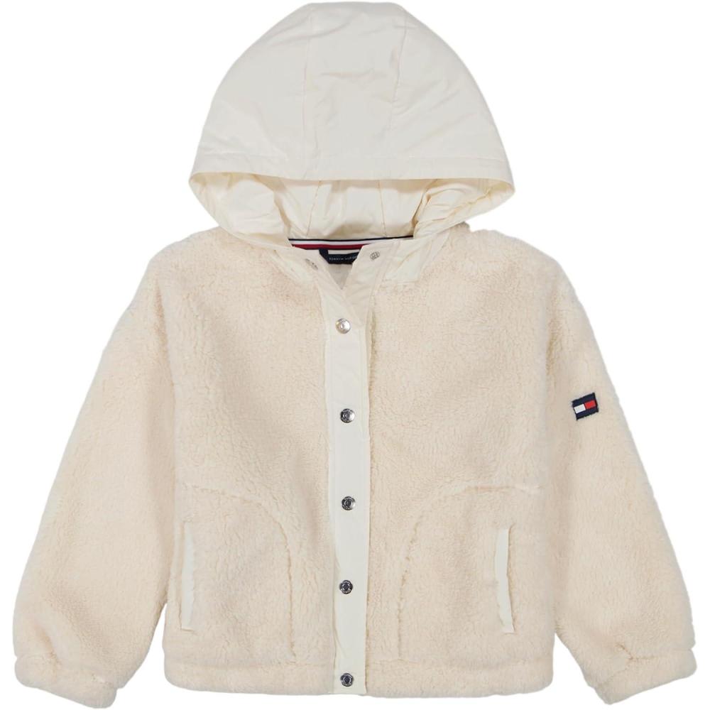 imageTommy Hilfiger girls Fleece Pullover Crewneck SweatshirtWhite Swan Mixed
