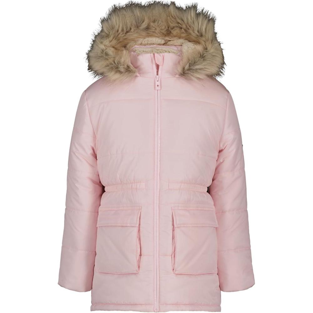 imageTommy Hilfiger girls Long Length Heavyweight Puffer Jacket With Polar Fleece LiningAnorak Blushing Bride
