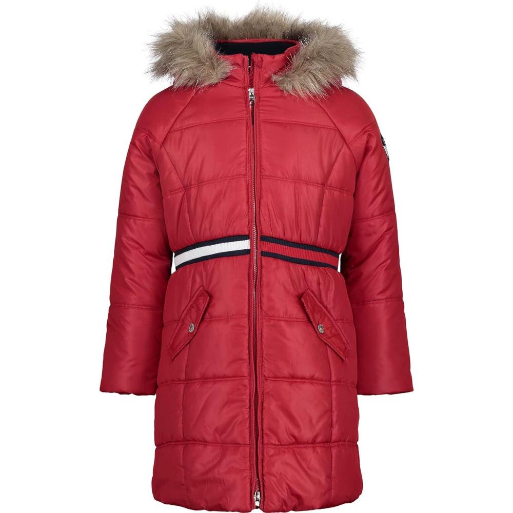 imageTommy Hilfiger girls Long Length Heavyweight Puffer Jacket With Polar Fleece LiningScarlet 11g