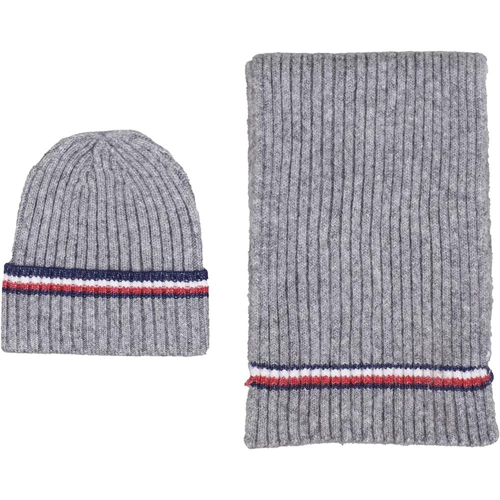 imageTommy Hilfiger mens Scarf and Hat Cold Weather Accessories Gift SetHeather Grey