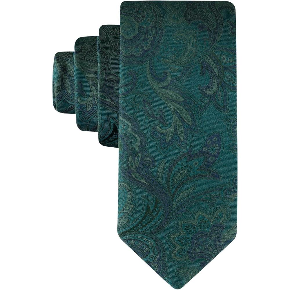 imageTommy Hilfiger mens Tonal Paisley TieHunter Green