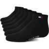 imageTommy Hilfiger Boys Athletic Socks  Performance Cushion Quarter Cut Ankle Socks 6 PackBlack