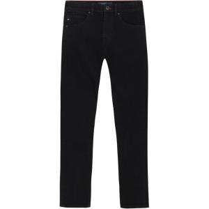 Tommy Hilfiger Boys 5-Pocket Stretch Slim Straight Leg Denim Jean, Zipper Fly & Button Closure(Black)