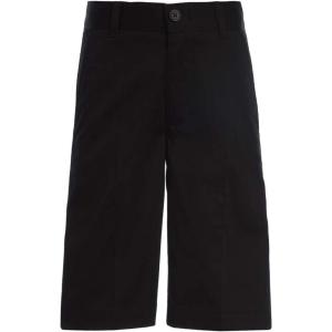 Tommy Hilfiger Boys Flat Front Twill Blend Shorts, Kids School Uniforms Clothes(Black)